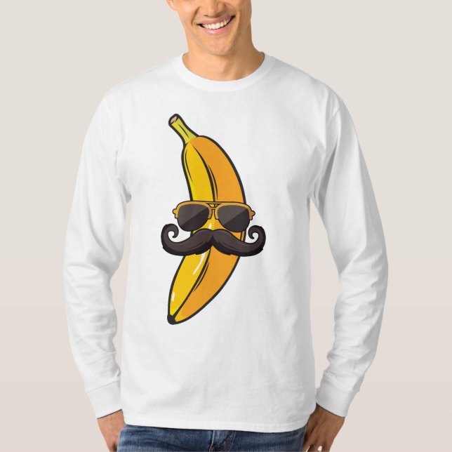 Camiseta Banana Mustache Óculos escuros enfrentam Fruta Leg (Frente)