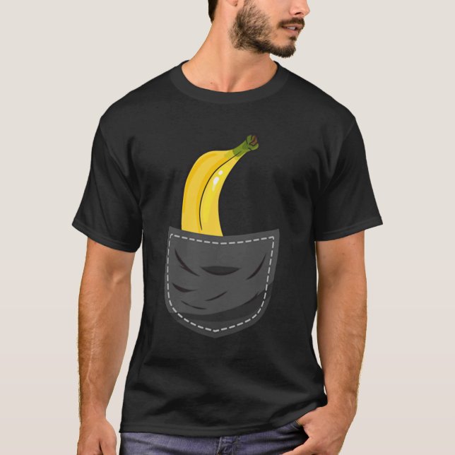Camiseta Banana Na Fruta Gráfica De Bolso Vegan Veggie Heal (Frente)