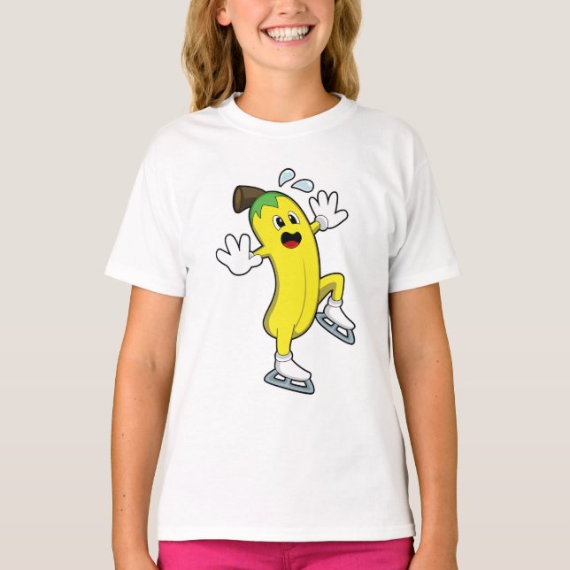 Camiseta Banana na patinação no gelo com skates de gelo.PNG (Frente)