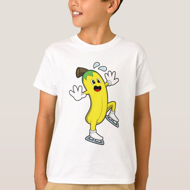 Camiseta Banana na patinação no gelo com skates de gelo.PNG (Frente)