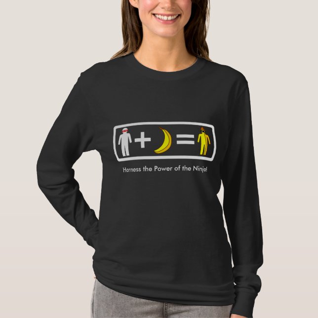 Camiseta Banana Ninja em T escuro (Frente)