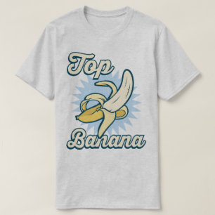 Camiseta Banana Número Um Slogan Retro Engraçado T-Shirt