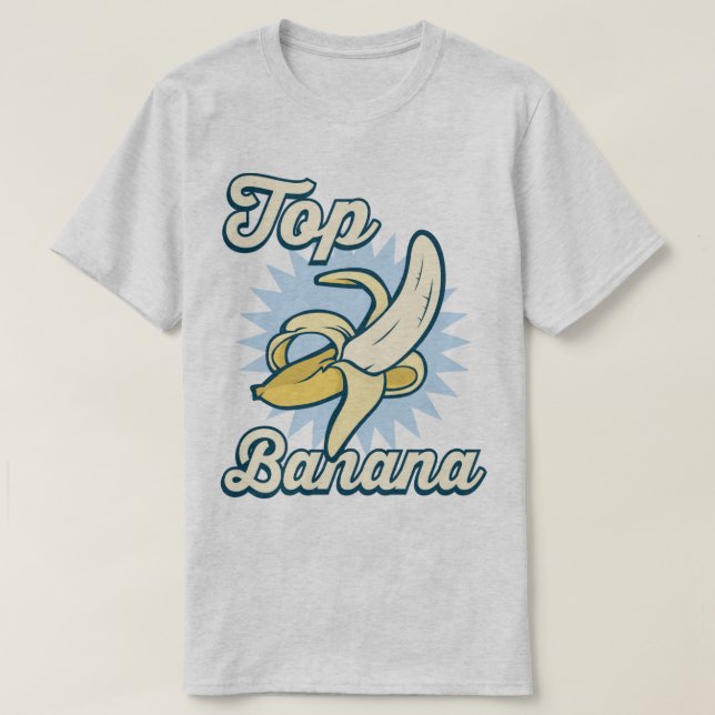 Camiseta Banana Número Um Slogan Retro Engraçado T-Shirt (Frente do Design)