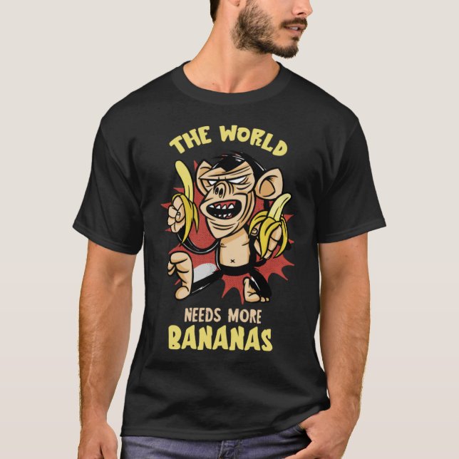 Camiseta Banana O Mundo Precisa Da Comida Vegan Summer Frui (Frente)