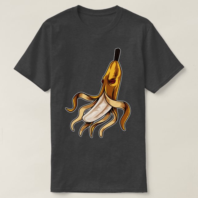 Camiseta Banana Octopus Vitaminas submarinas (Frente do Design)
