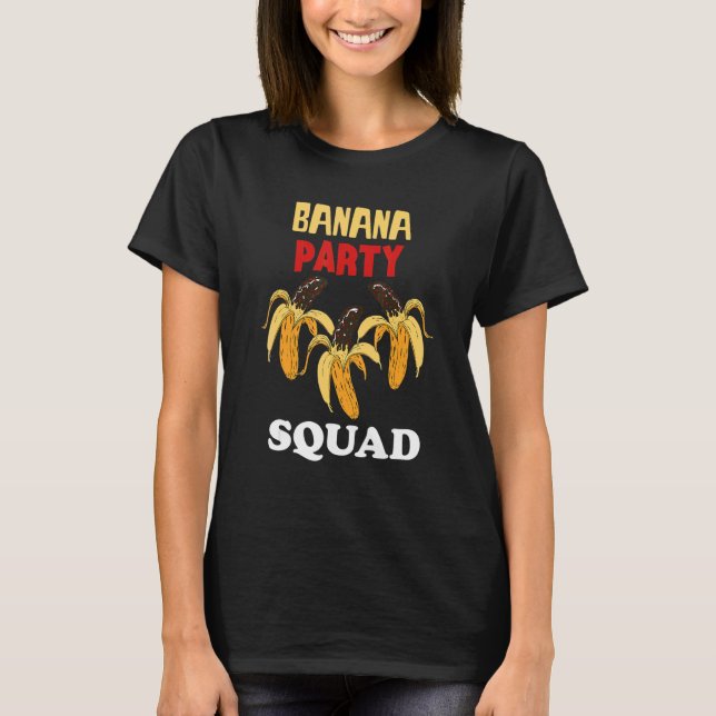 Camiseta Banana Party Squad Choco Banana Vegan Food Summer  (Frente)