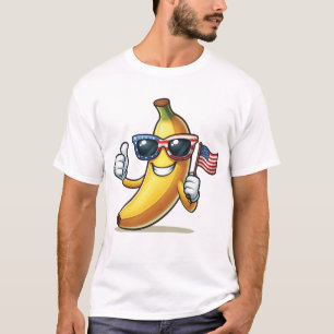 Camiseta Banana Patriótica 4 De Julho Bandeira Americana EU