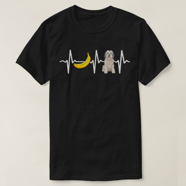 Camiseta Banana Polonesa Lowland Sheepdog Heartbeat Dog Lov (Frente do Design)