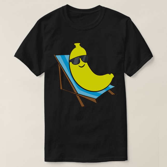Camiseta Banana Relaing Sunglasses Chair Fruits Banana  (Frente do Design)