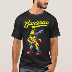 Camiseta Banana Retro Thback Popular Bana de Basebol Fruta