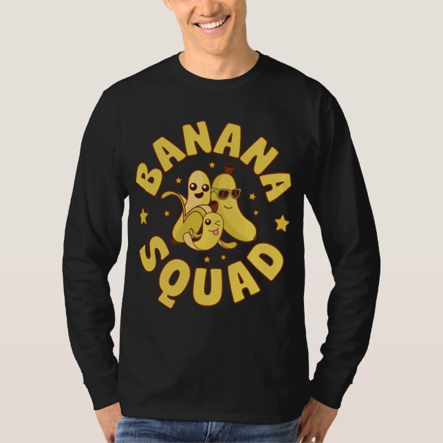 Camiseta Banana Squad Engraçado Mulheres Meninos Vegan Frut (Frente)