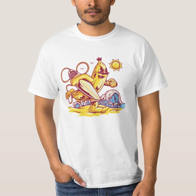 Camiseta Banana surfadora: Andando pelas Víbias Tropicais d (Frente)