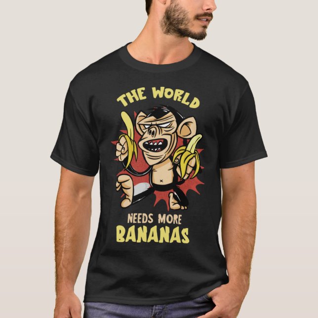 Camiseta Banana The World Needs Vegan Food Summer Frui Bana (Frente)