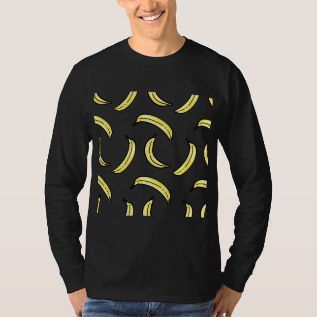 Camiseta Banana Tropical Sumer Fruta Padrão Legal Comida Am (Frente)