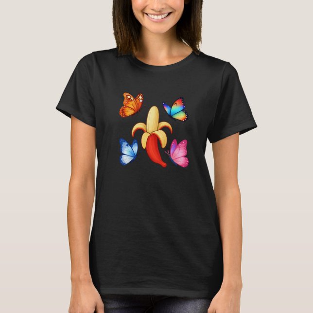 Camiseta Banana with Colorful Butterflies (Frente)