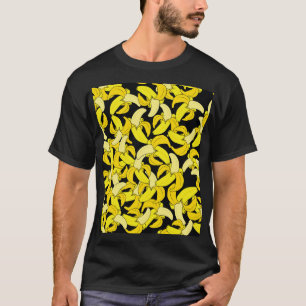 Camiseta Bananas Amarelas Vintage: Fundo Negro