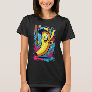 Camiseta Bananas Engraçadas de Beisebol em Cartoon – Esport