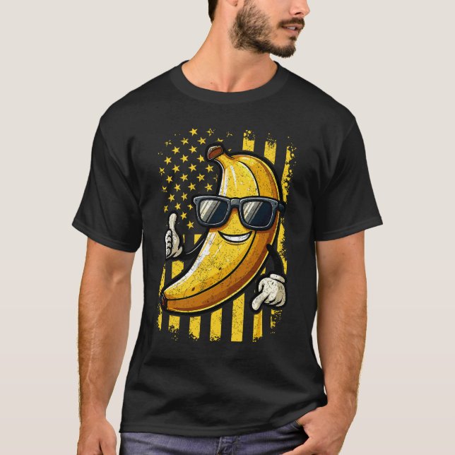 Camiseta Bananas Gráficas Nome da Orgulho Bandeira Retroame (Frente)