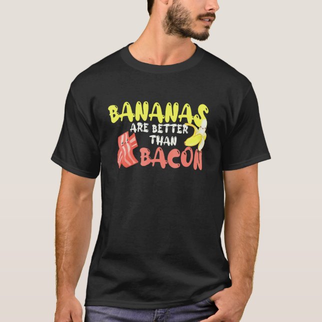 Camiseta Bananas São Melhores Que Bacon Seja Vegano (Frente)