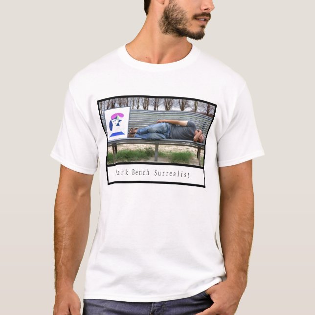 Camiseta Banco de parque surrealista (Frente)