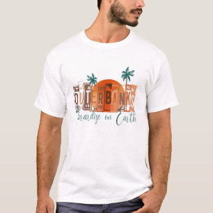 Camiseta Bancos Exteriores Vintage em NC OBX Earth Retro
