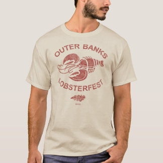 Camiseta Bancos externos Lobsterfest OBX Dark Red Retro Vin