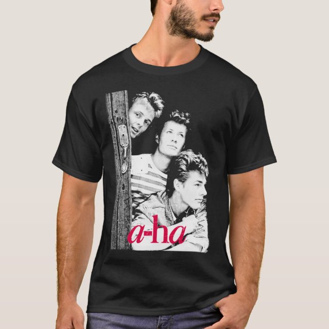 Camiseta banda a-ha 80s retrô clássico T-Shirt (Frente)