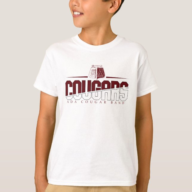 Camiseta Banda Ada Cougar Clássica Juventude Branc (Frente)