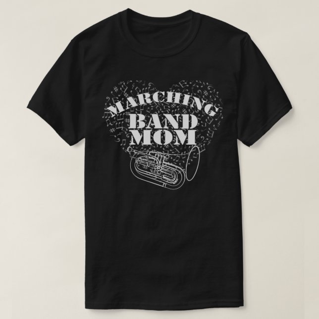 Camiseta Banda de Banda de Marcha Mãe Euphonium Baritone (Frente do Design)