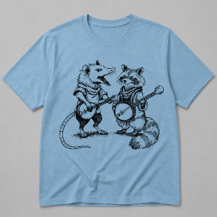 Camiseta Banda de Banjo de Gambá e Guaxinim