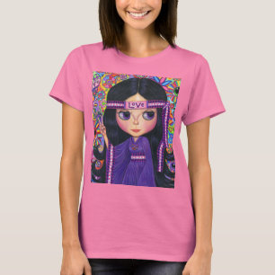 Camiseta Banda de Cabeçalho Hippie Girl Dolly Purple Psyche