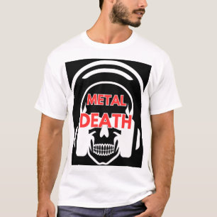 Camiseta Banda de Death Metal com fone de ouvido