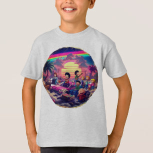 Camiseta banda de desenho animado dos anos 80