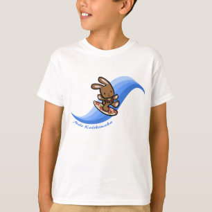 Camiseta Banda de desenho azul de Bunny Holiday Surfing no