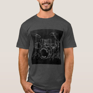 Camiseta Banda de desenho do conjunto de tambores ou nome d