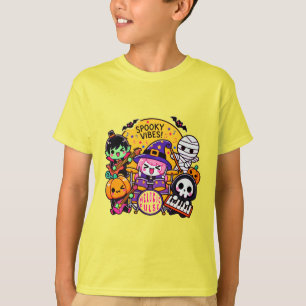 Camiseta Banda de Halloween Vibrante: Trabalho de arte de V