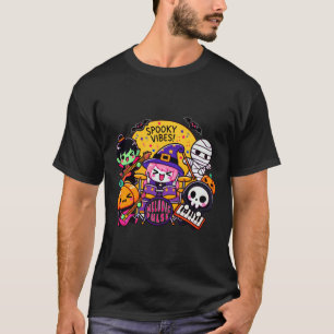 Camiseta Banda de Halloween Vibrante: Trabalho de arte de V