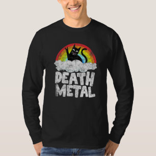 Camiseta Banda de Heavy Metal Gato Arco-íris Crianças Goth