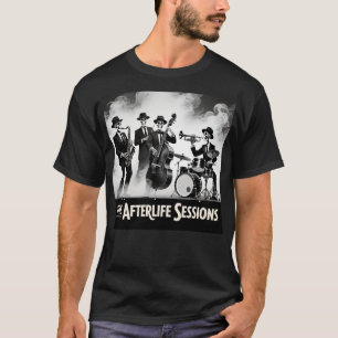 Camiseta Banda de Jazz do Ceifador Músico Esqueleto Gráfico