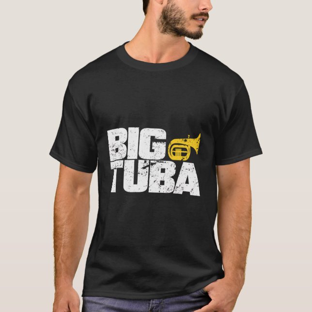Camiseta Banda de Marcha Escolar Engraçado Tuba (Frente)