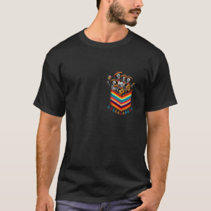 Camiseta Banda de Mariachi Esqueleto com Serape no Bolso Ci