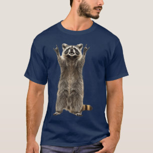 Camiseta Banda de Música Retro Raccoon Rock Homens Mulheres
