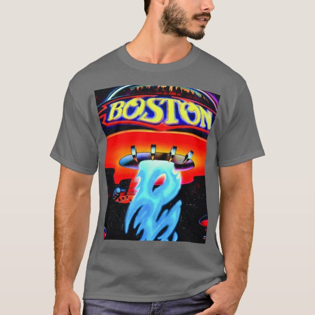 Camiseta Banda de rock de Boston amigo retrô (Frente)