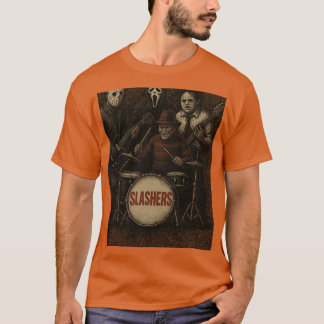 Camiseta Banda de Rock de Terror Slashers Design Vintage cé