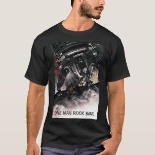 Camiseta Banda de Rock de um Homem. Astronauta tocando guit