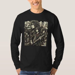 Camiseta Banda de Rock Japonesa 