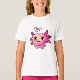 Camiseta Banda desenhada Axolotl em estilo cartoon