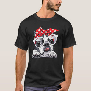 Camiseta Banda do Cão-Grande Francês Ama Pai Mãe Garota