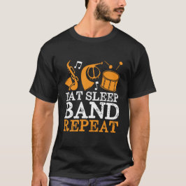 Camiseta Banda Engraçada Coma Banda do Sono Repetir