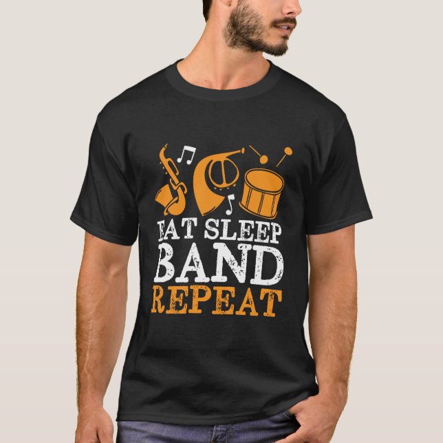 Camiseta Banda Engraçada Coma Banda do Sono Repetir (Frente)